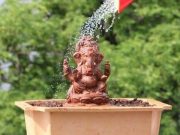 A Sculpture of Ganesh made with Recycled Art Sculpture of Ganesh with Recycled Art