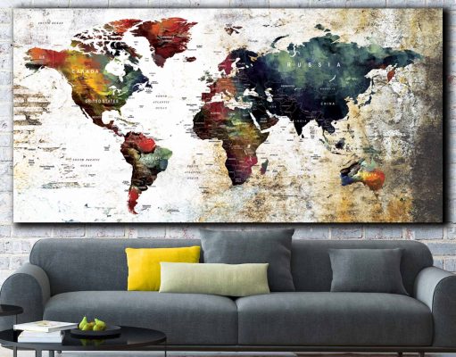 A Large World Map As Art Large World Map As Art