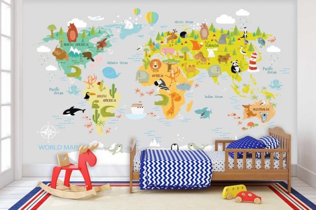 Children’s World Map Wallpaper