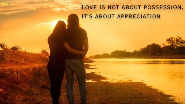 Love is not about possession, it's about appreciation
