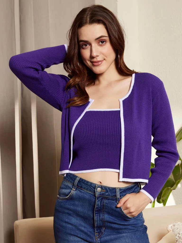 Crop Top & Cardigan Combo