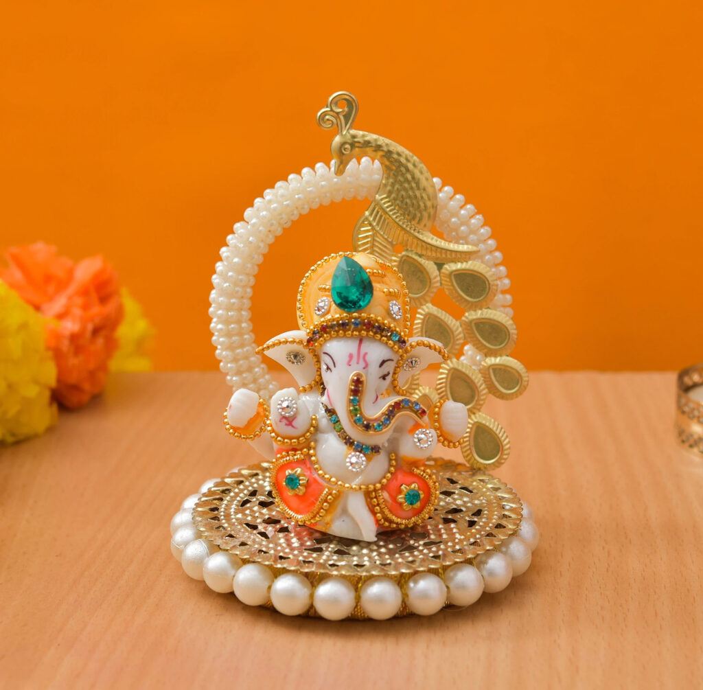 Diya with Ganesha Round Tealight Candle Holder Diwali Decoration 
