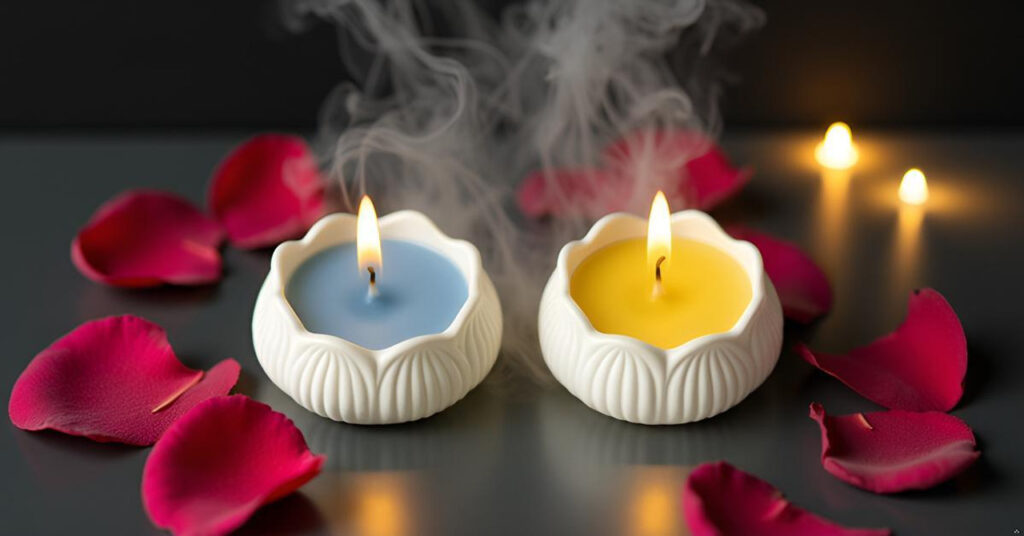 Handmade Ceramic Lotus Candle