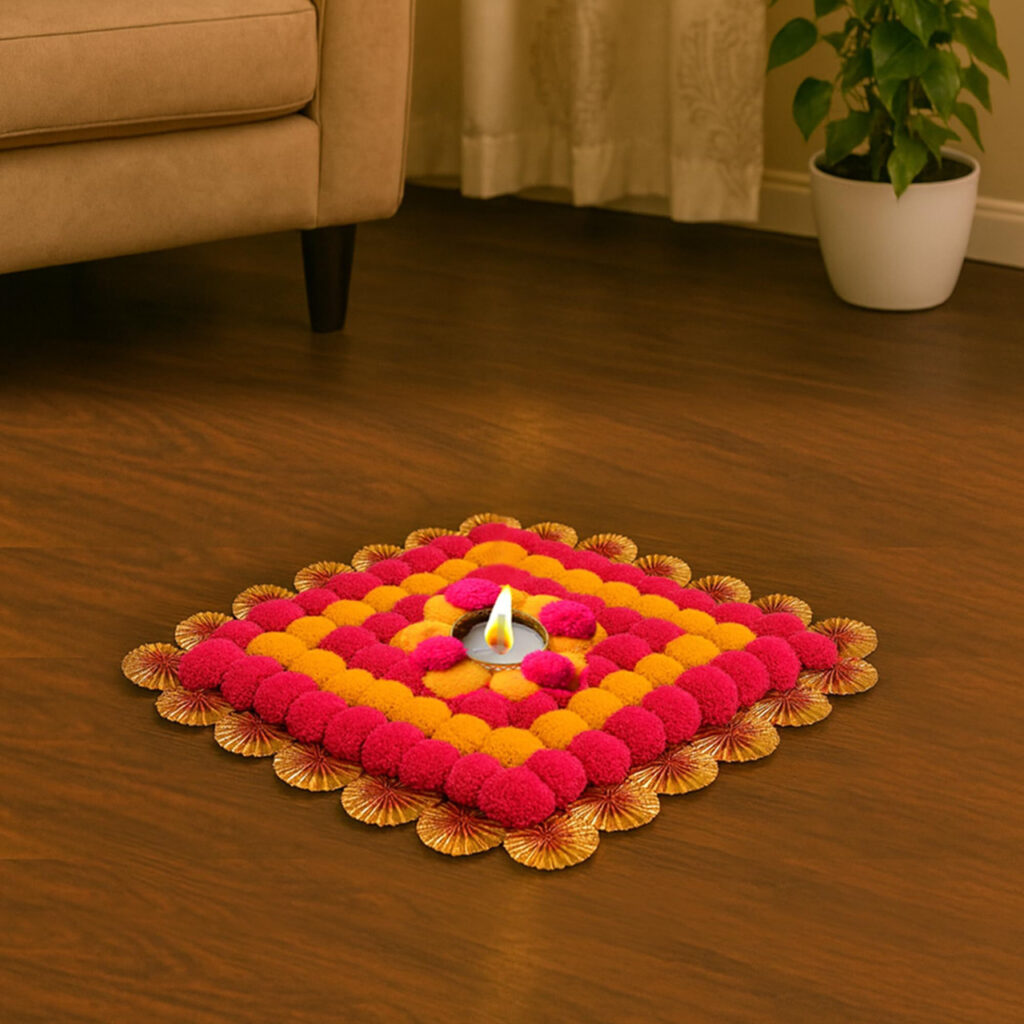 Handmade Gotta Pati Tealight Candle Holder Set