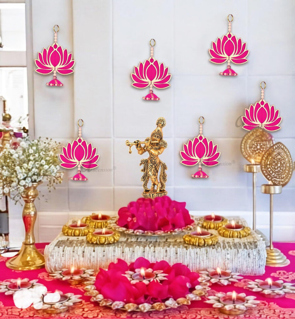 Handmade Lotus Latkan Hanging for Home Temple