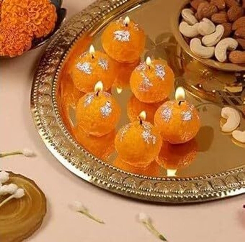 Motichoor Laddu Candle for Diwali