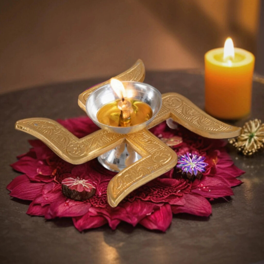 Swastik Diya for Diwali Pooja