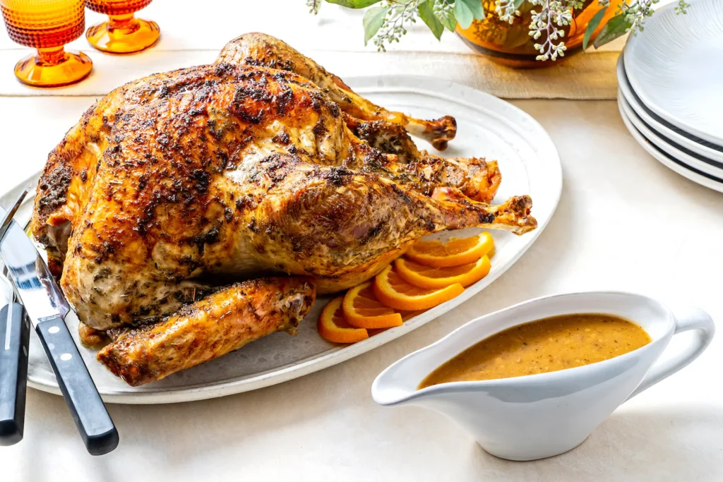 Herb-Butter Roasted Turkey with Pan Gravy