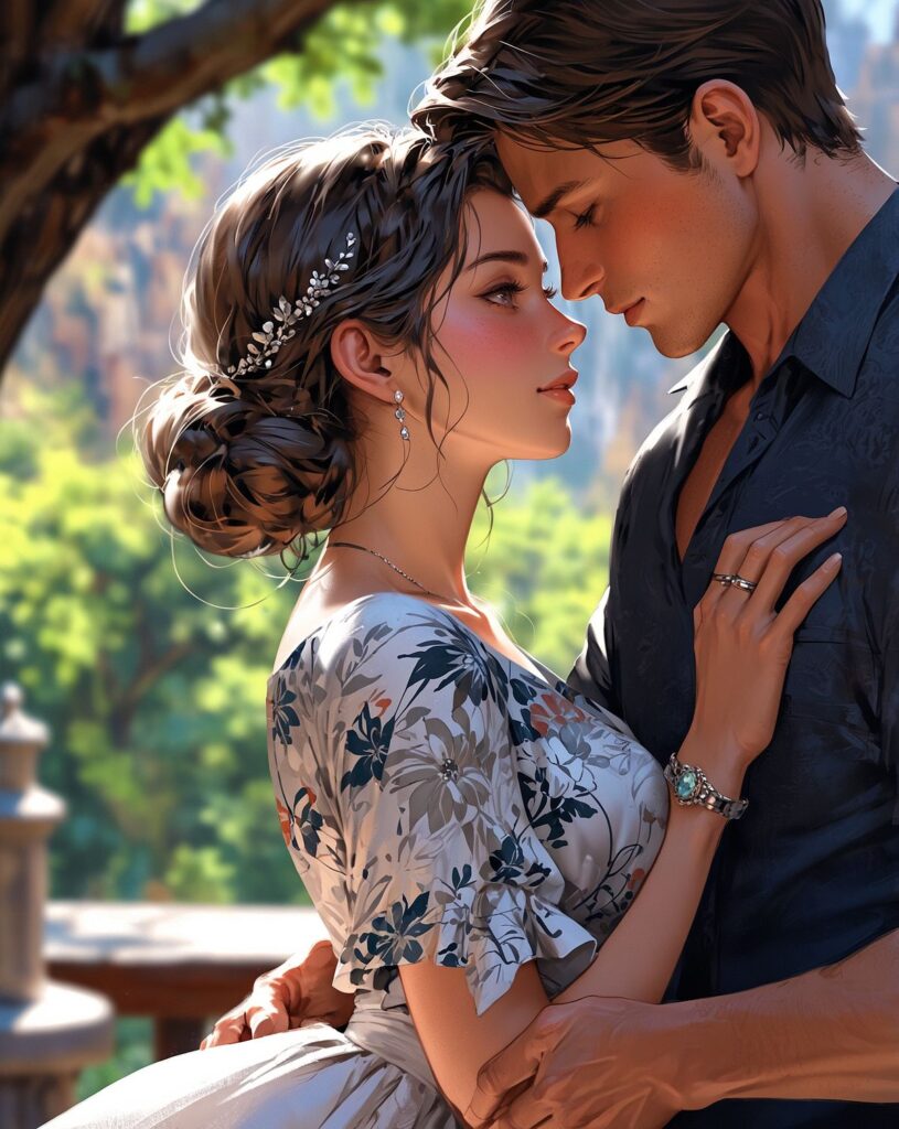 tender gaze into each other's eyes