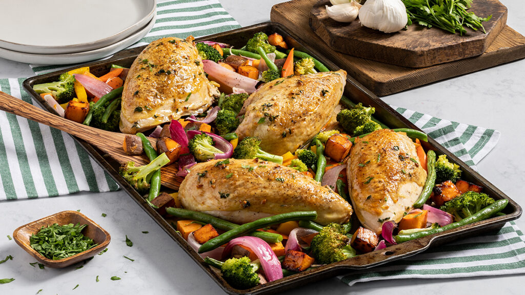 Sheet-Pan Chicken and Rainbow Veggies