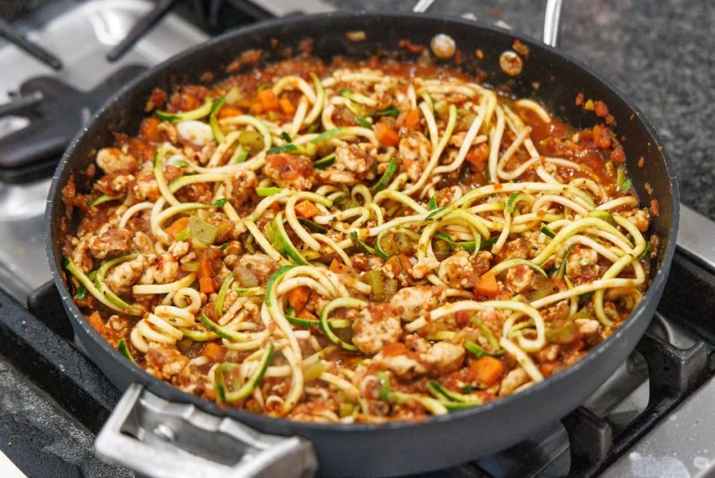 Zucchini Noodle (Zoodles) Turkey Bolognese