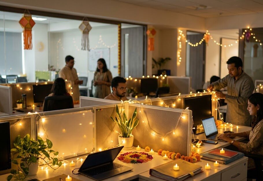 Flameless Glow with Fairy Lights and LED Diyas